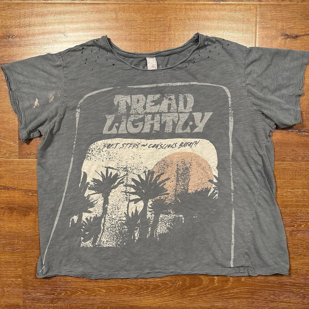 Magnolia Pearl T Shirt Womens OS Gray Tread Lightly Soft Steps Alt Retro Grunge